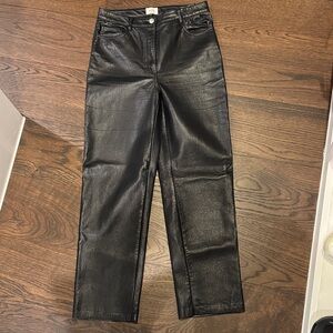 Wilfred Black Leather Look Pants
